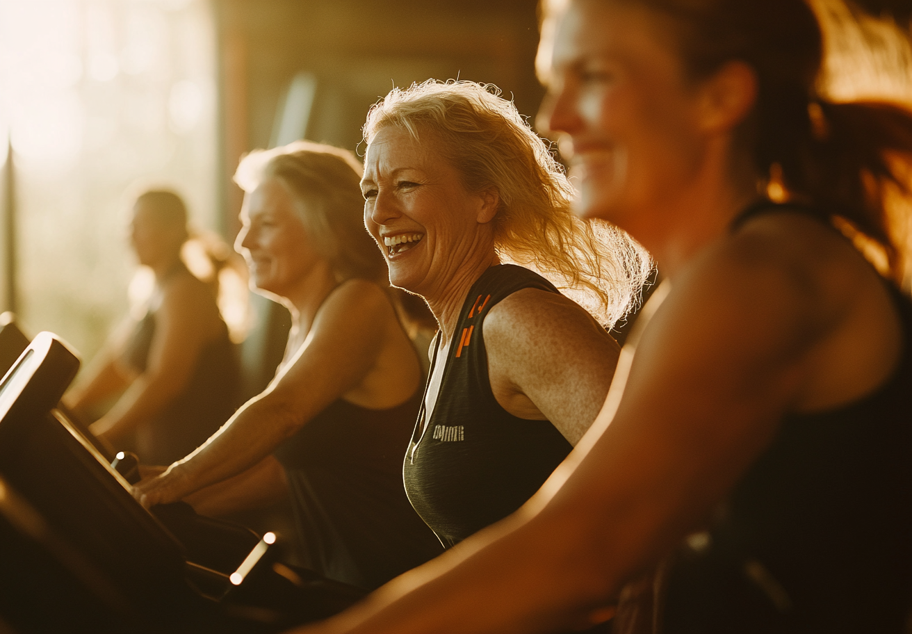 Активні люди середнього віку займаються фітнесом